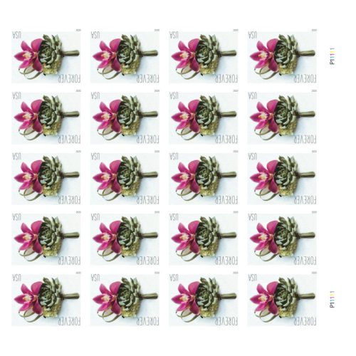 2020 Contemporary Boutonniere Wedding Forever Stamps — Sheet of 20, Scott 5457 MNH