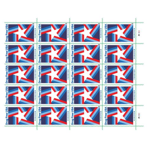 2020 Drug Free USA Forever Stamps — Sheet of 20, Scott 5542 MNH — full sheet photograph