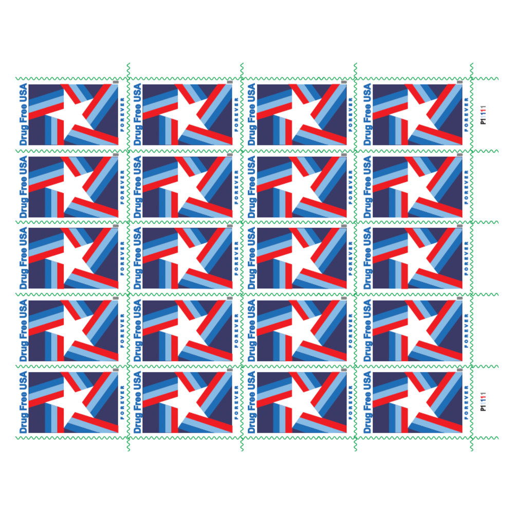 2020 Drug Free USA Forever Stamps — Sheet of 20, Scott 5542 MNH