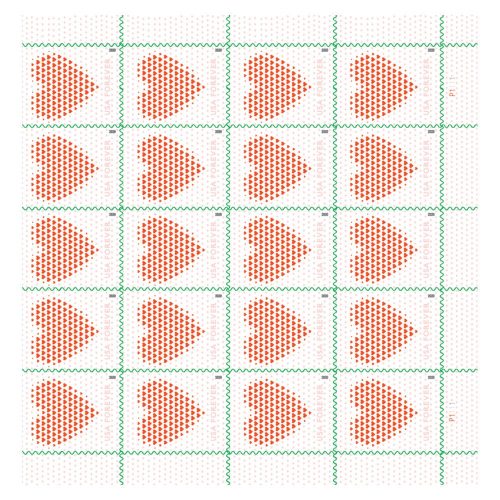 2020 Love “Made of Hearts” Forever Stamps — Sheet of 20, Scott 5431 MNH — full sheet photograph