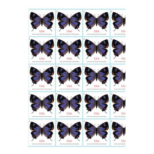 2021 Colorado Hairstreak Butterfly Non-Machineable Stamps — Sheet of 20, Scott 5568 MNH — full sheet photograph