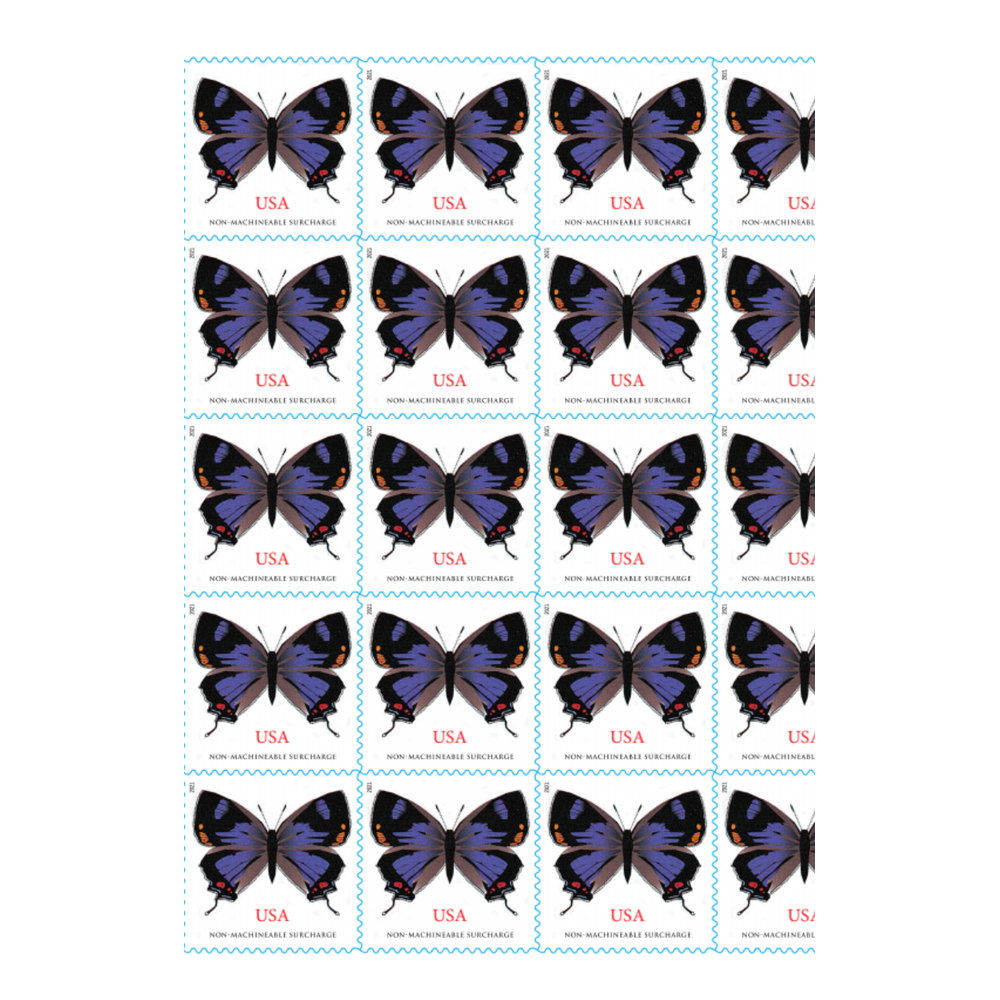 2021 Colorado Hairstreak Butterfly Non-Machineable Stamps — Sheet of 20, Scott 5568 MNH