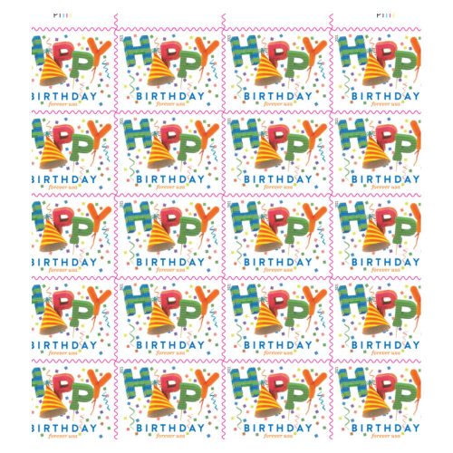 2021 Happy Birthday Forever Stamps — Sheet of 20, Scott 5635 MNH