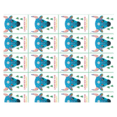 2021 Lunar New Year: Year of the Ox Forever Stamps — Sheet of 20, Scott 5556 MNH
