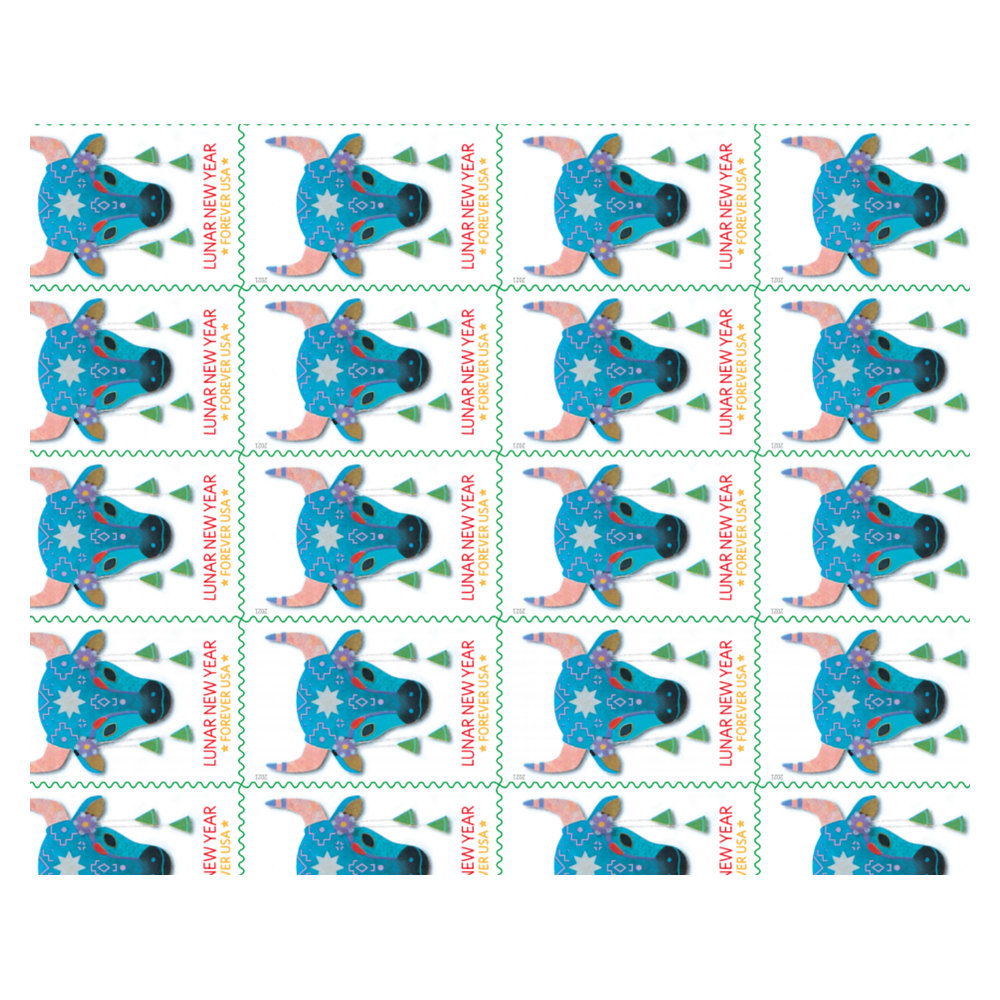 2021 Lunar New Year: Year of the Ox Forever Stamps — Sheet of 20, Scott 5556 MNH