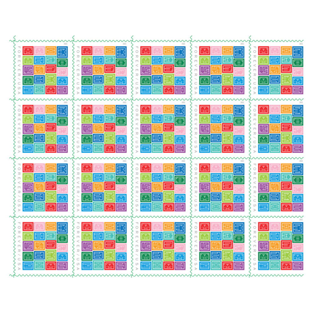 2021 Mystery Message Forever Stamps — Sheet of 20, Scott 5614 MNH